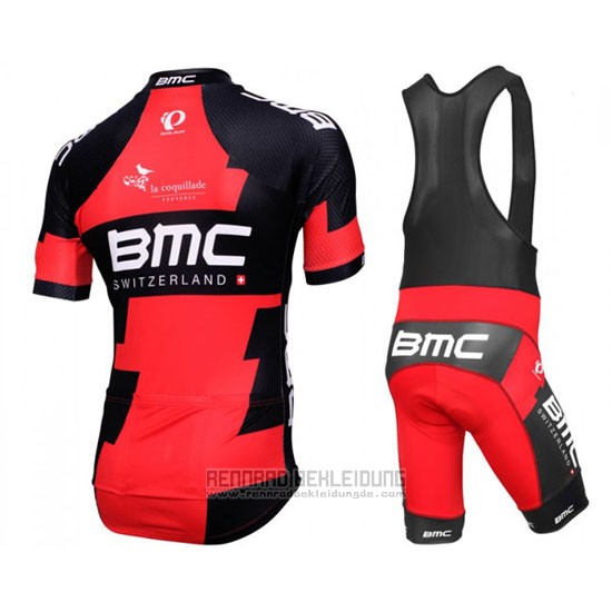 2016 Fahrradbekleidung BMC Shwarz und Rot Trikot Kurzarm und Tragerhose - zum Schließen ins Bild klicken